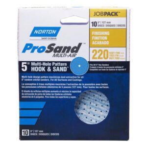 HOOK & SAND DISC 220 GRIT 5-IN 10PK