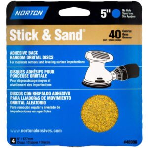 SANDING DISC 40 GRIT 5-IN 4 PACK