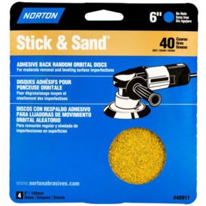 STICK & SAND DISC 40 GRIT 6-IN 5 PK
