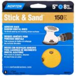STICK & SAND DISCS 150 GRIT 5IN 5PK