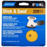 STICK & SAND DISCS 220 GRIT 5IN 5PK