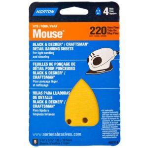 SANDING SHEET 220 GRIT 4 HOLE 5 PK