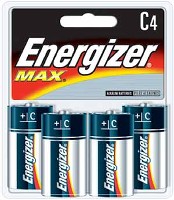 MAX ALKALINE BATTERY C 4 PACK