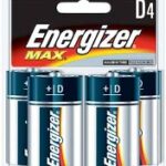 MAX ALKALINE BATTERY D 4 PACK