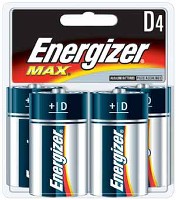 MAX ALKALINE BATTERY D 4 PACK