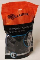 WOOD POST INSULATOR BLACK 25 PACK