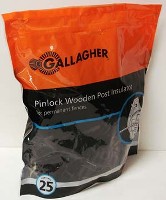 WOOD POST PINLOCK INSULATOR 25 PACK