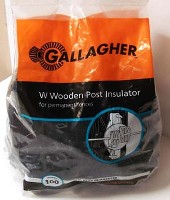 WOOD POST INSULATOR BLACK 100 PACK