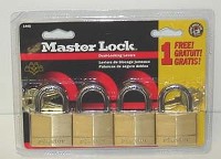 PADLOCK BRASS 1 9/16-IN 4 PACK