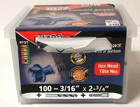 CONCRETE SCREW HEX 3/16X2-3/4 100PK