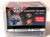 CONCRETE SCREW HEX 3/16X3-1/4 100PK