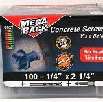 CONCRETE SCREW HEX 1/4X2-1/4 100PK
