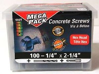 CONCRETE SCREW HEX 1/4X2-1/4 100PK