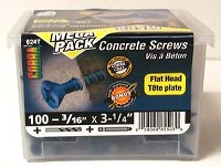 CONCRETE SCRW FLAT 3/16X3 1/4 100PK