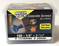 CONCRETE SCREW FLAT 1/4X2 1/4 100PK