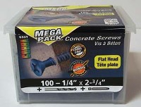 CONCRETE SCREW FLAT 1/4X2 3/4 100PK