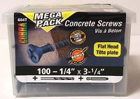 CONCRETE SCREW FLAT 1/4X3 1/4 100PK