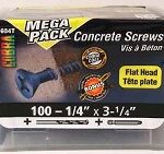 CONCRETE SCREW FLAT 1/4X3 1/4 100PK