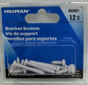 SHELF BRACKET SCREW #7 WHITE 12 PC