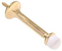 RIGID DOOR STOP BRASS 3-IN 2 PACK