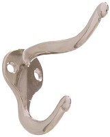 HAT AND COAT HOOK NICKEL 2 PACK
