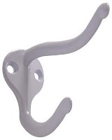 HAT AND COAT HOOK WHITE 2 PACK