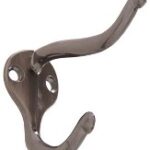 HAT AND COAT HOOK PEWTER 2 PACK