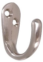 SINGLE HOOK SATIN NICKEL 2 PACK