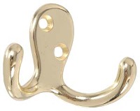 DOUBLE HOOK BRASS 2 PACK