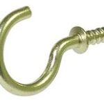 CUP HOOK BRASS 1/2-IN 6 PACK