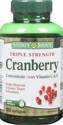 Nature's Bounty Cranberry with Vitamin C 3 x 100ea bottles