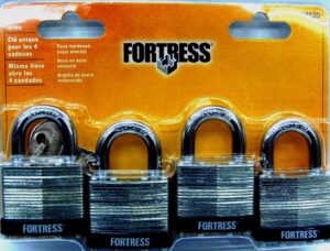 PADLOCK LAMINATED 1 1/2-IN 4 PACK