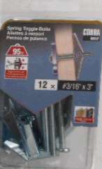 SPRING TOGGLE BOLT 3/16 X 3IN 12 PK