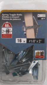 SPRING TOGGLE BOLT 1/8 X 2-IN 16 PK