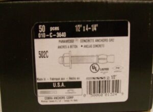 PARAWEDGE ANCHOR 1/2 X 4-1/4IN 50PK