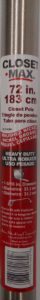 CLOSET POLE STEEL NICKEL 6-FT