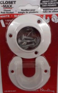 CLOSET POLE SOCKET WHITE 2 PIECE