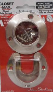 CLOSET POLE SOCKET NICKEL 2 PIECE