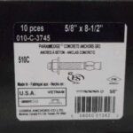 PARAWEDGE ANCHOR 5/8 X 8 1/2IN 10PK