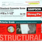 STRUCTURAL SCREW HEX 10X2-1/2 100PK