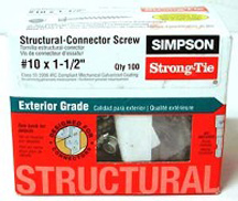 STRUCTURAL SCREW HEX 10X2-1/2 100PK
