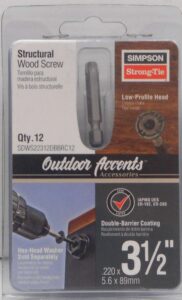 STRUCTURAL WOOD SCREW 3.5IN 12PC