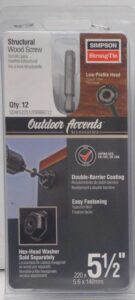 STRUCTURAL WOOD SCREW 5.5IN 12PC