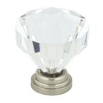 CABINET KNOB ACRYLIC NICKEL 32-MM