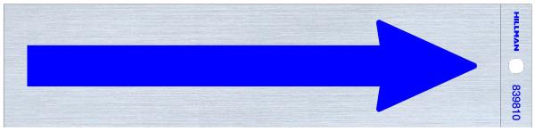 SIGN BLUE ARROW 2X8 INCH