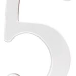 ZINC HOUSE NUMBER 5 WHITE 5-IN
