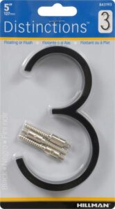 ZINC HOUSE NUMBER 3 BLACK 5-IN