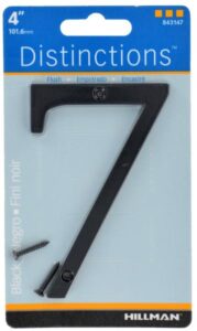 HOUSE NUMBER 7 CHROME BLACK 4 INCH