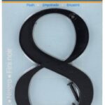 HOUSE NUMBER 8 CHROME BLACK 4 INCH