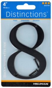 HOUSE NUMBER 8 CHROME BLACK 4 INCH